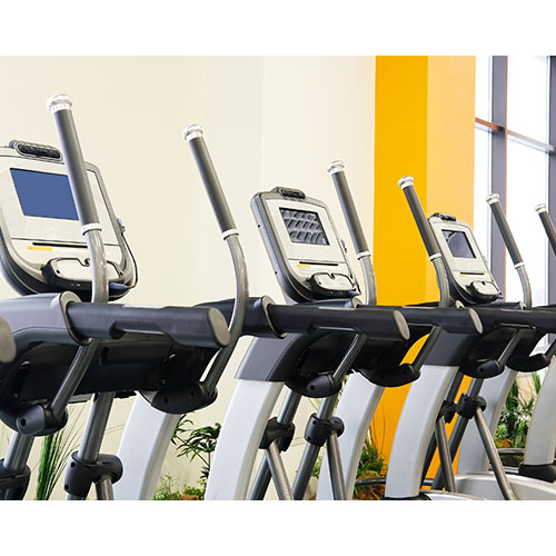 treadmills in a fitness hall